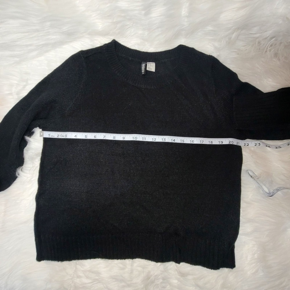 H&M Divided Black Knit Crew Neck Women's Sweater Size M - Picture 4 of 6